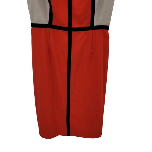 Calvin Klein Womens Retro 60s Colorblock Sheath Dress Sz 4 Red Black Mod Mad Men - Picture 8 of 11